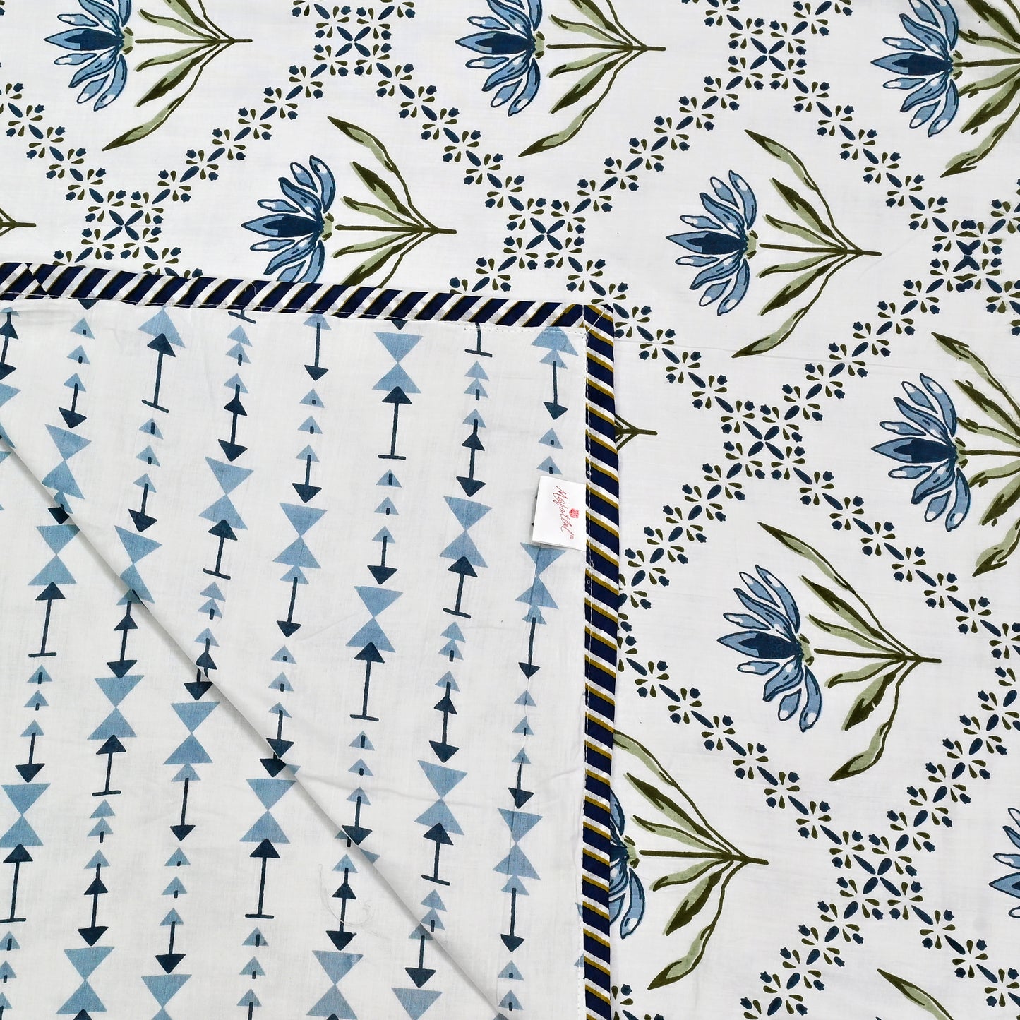 300 GSM Pure Cotton Malmal Single Bed Dohar | 58 x 88 Inch| Soft Blue