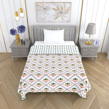 300 GSM Pure Cotton Malmal Single Bed Dohar | 147 x 223 cm | Light Green