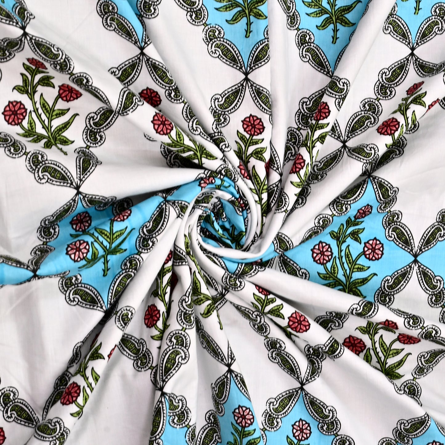 300 GSM Pure Cotton Malmal Single Bed Dohar | 58 x 88 Inch | Light Blue