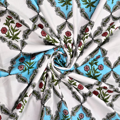 300 GSM Pure Cotton Malmal Single Bed Dohar | 58 x 88 Inch | Light Blue