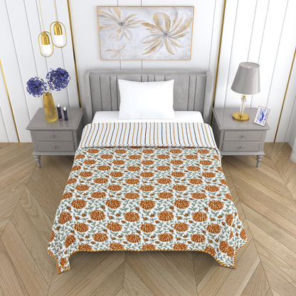 300 GSM Pure Cotton Malmal Single Bed Dohar | 147 x 223 cm | Butterscotch