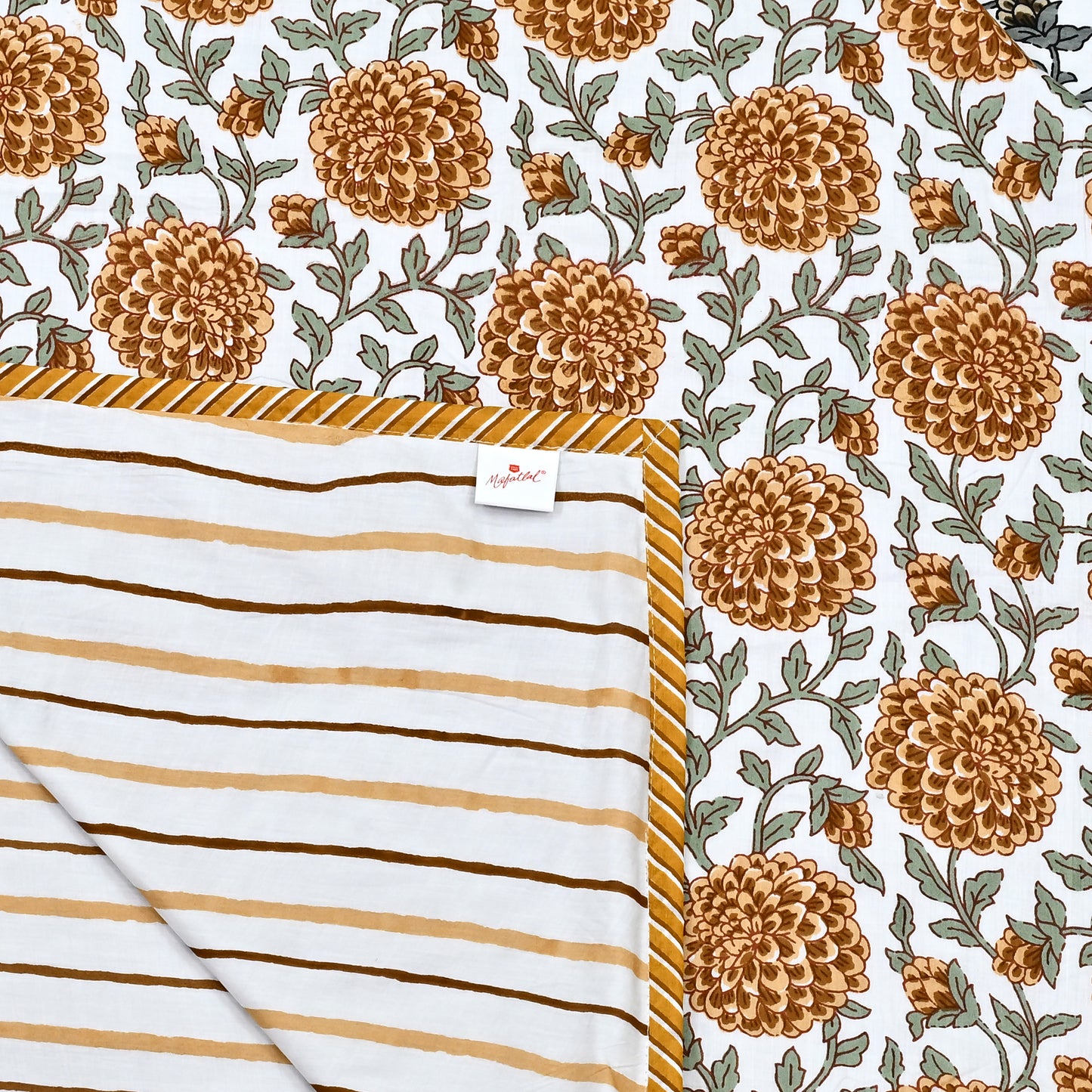 300 GSM Pure Cotton Malmal Single Bed Dohar | 147 x 223 cm | Butterscotch