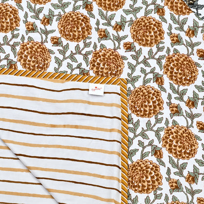 300 GSM Pure Cotton Malmal Single Bed Dohar | 147 x 223 cm | Butterscotch