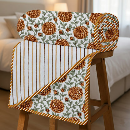 300 GSM Pure Cotton Malmal Single Bed Dohar | 147 x 223 cm | Butterscotch