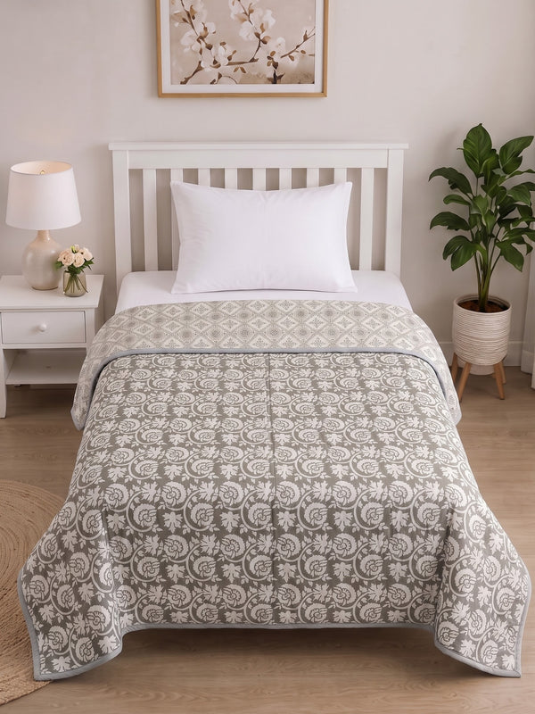 150 GSM Sparsh Cambric Cotton Reversible Single Bed Dohar 152 x 228 cm – Many-Colored