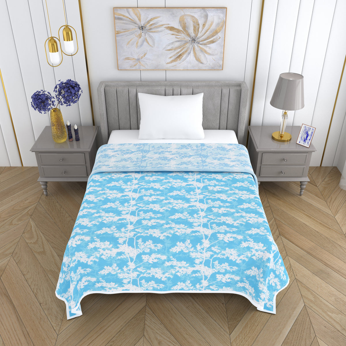 150 GSM Single Bed Dohar | 100% Cambric Cotton | Reversible AC Blanket| 152 x 228 cm