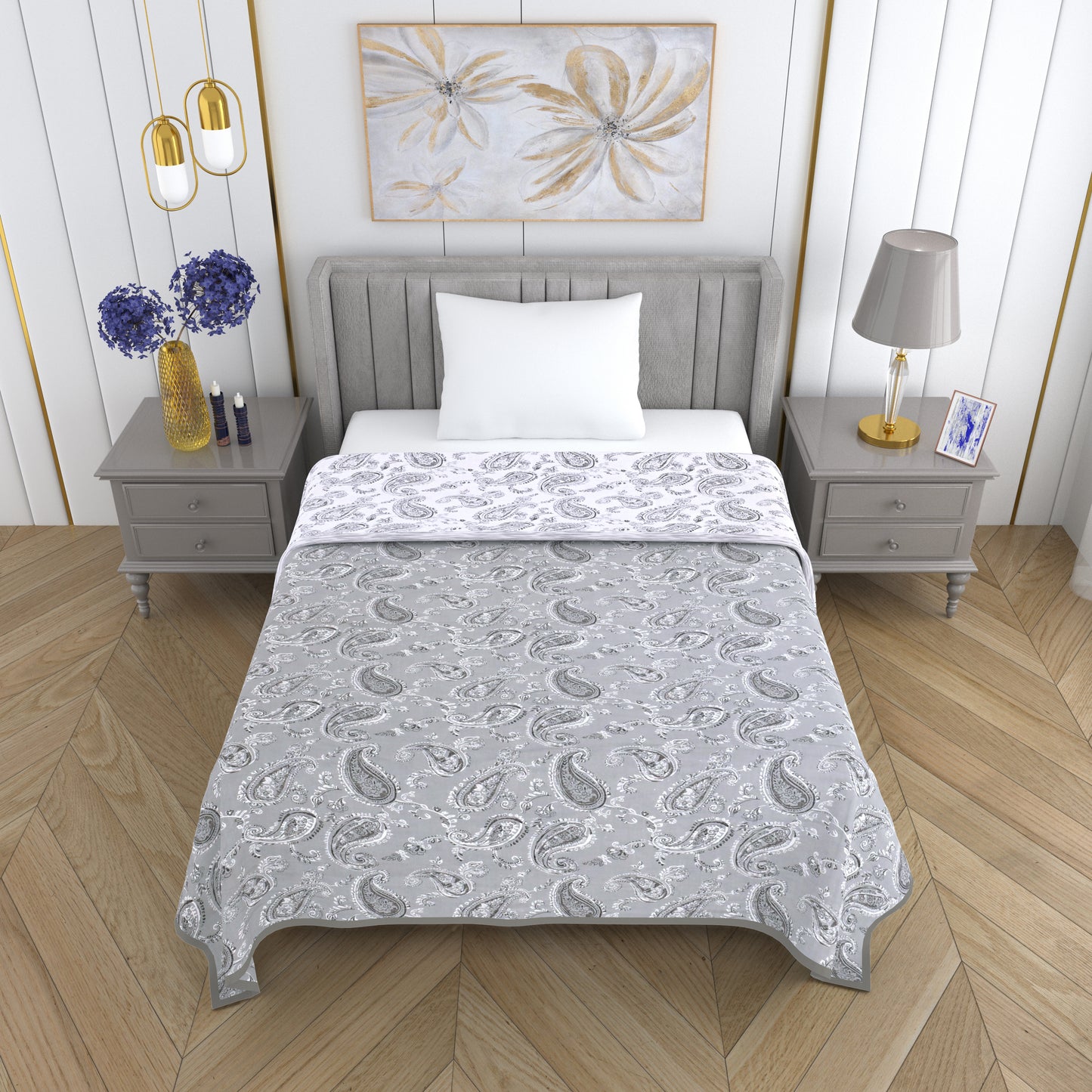150 GSM Single Bed Dohar | 100% Cambric Cotton | Reversible AC Blanket| 152 x 228 cm
