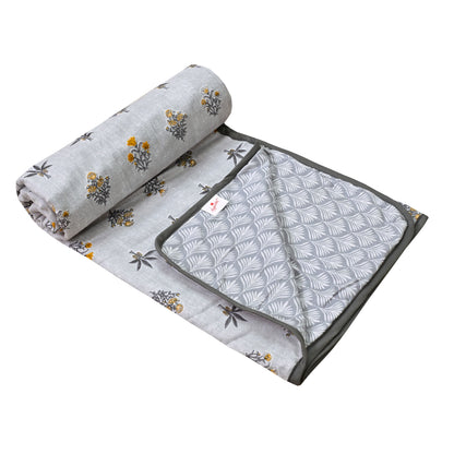 150 GSM Single Bed Dohar | 100% Cambric Cotton | Reversible AC Blanket| 152 x 228 cm