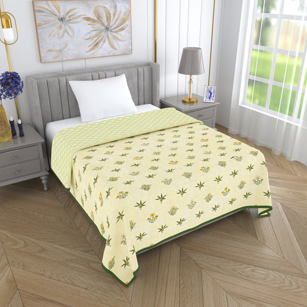 150 GSM Single Bed Dohar | 100% Cambric Cotton | Reversible AC Blanket| 152 x 228 cm