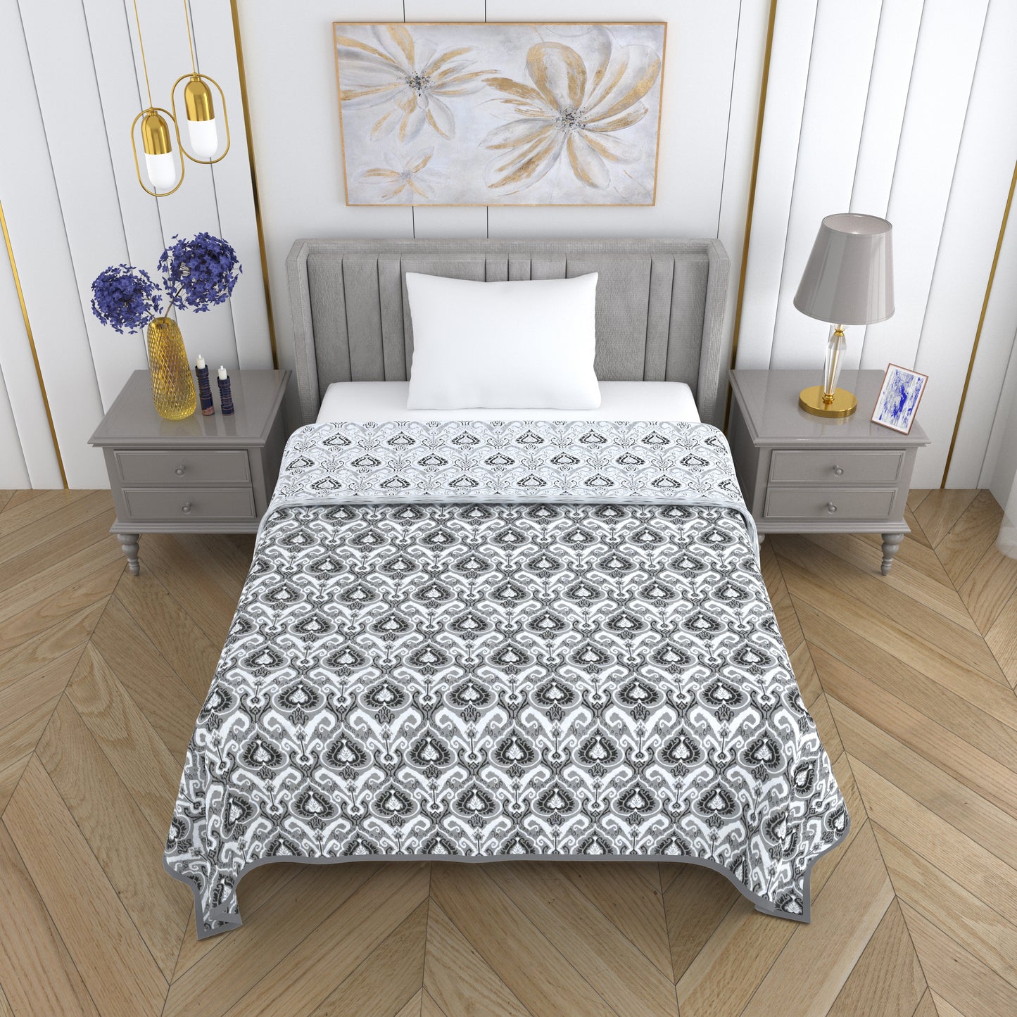 150 GSM Single Bed Dohar | 100% Cambric Cotton | Reversible AC Blanket| 152 x 228 cm