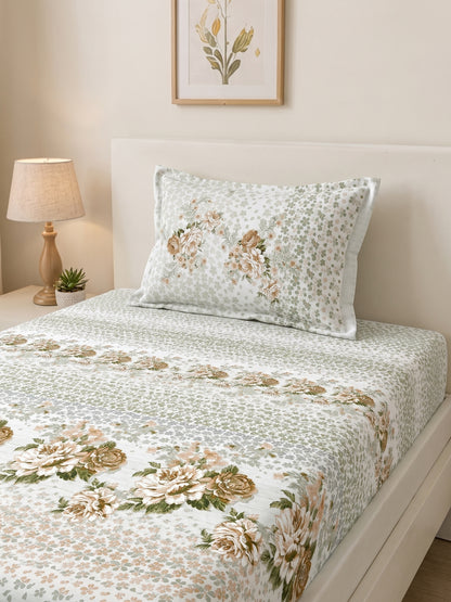 186 TC 100% Cotton Single Bedsheet | 90 x 60 Inches