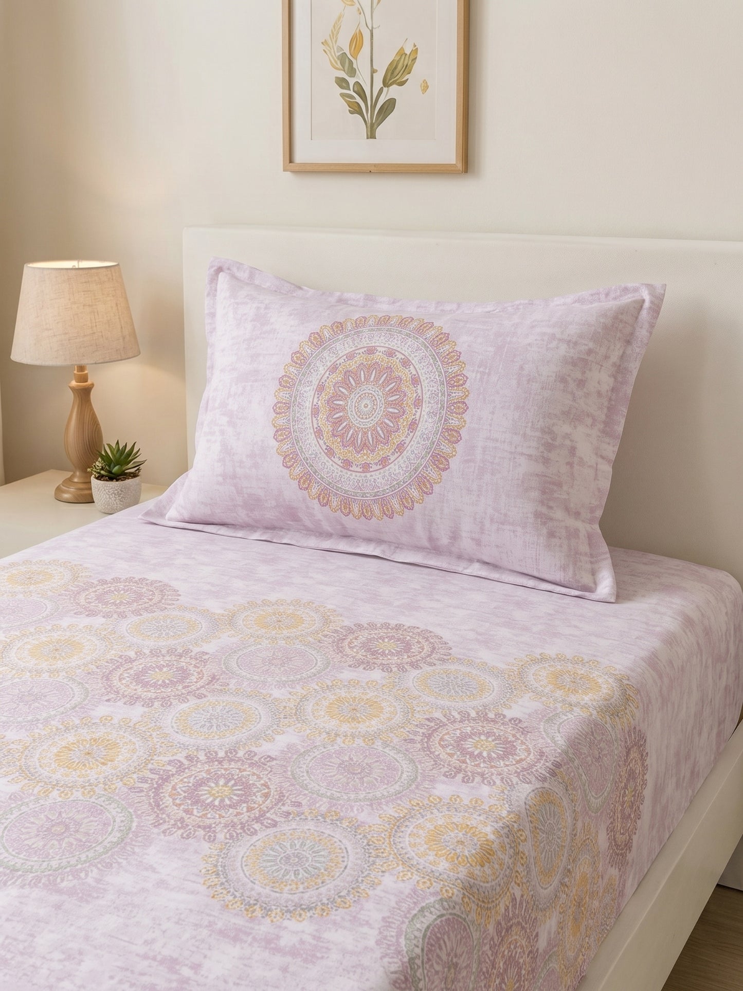 186 TC 100% Cotton Single Bedsheet | 90 x 60 Inches