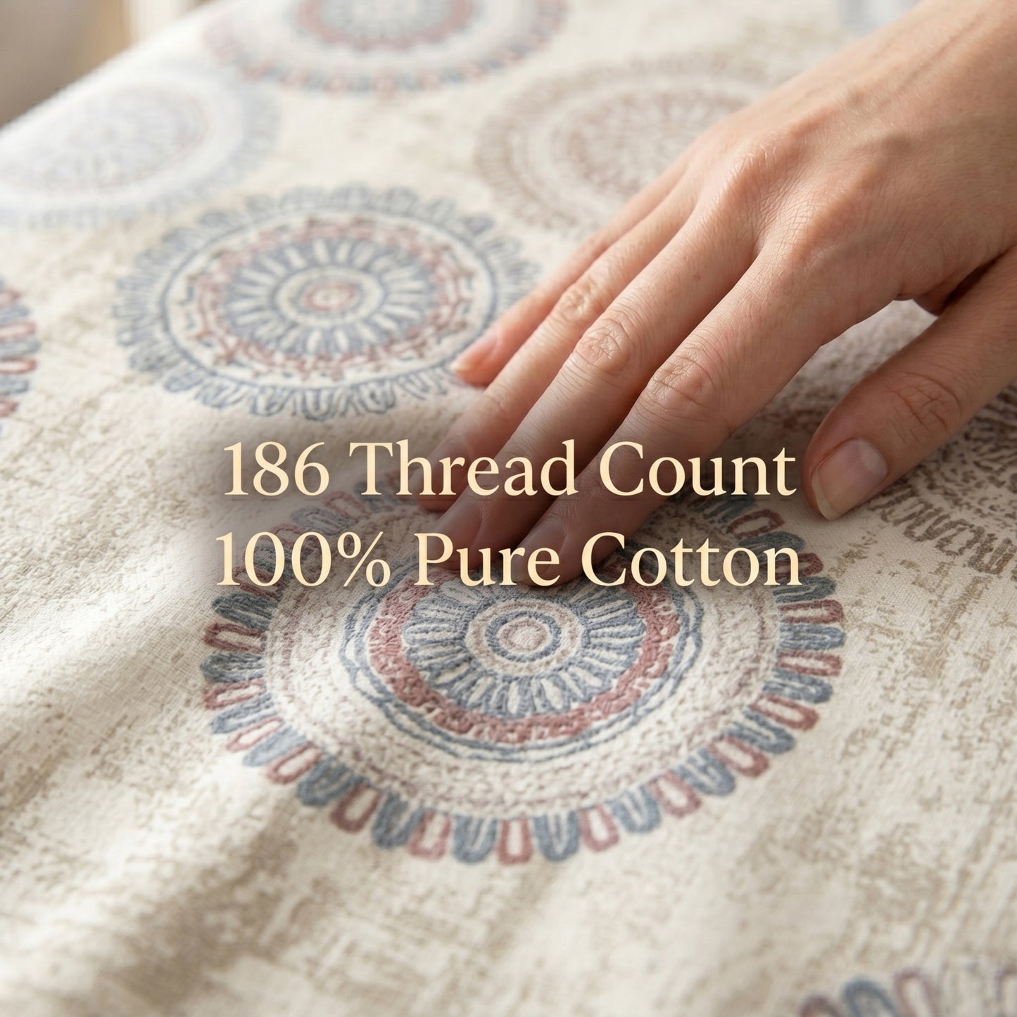 186 TC 100% Cotton Single Bedsheet | 90 x 60 Inches