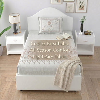 186 TC 100% Cotton Single Bedsheet | 90 x 60 Inches