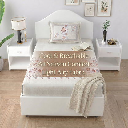 186 TC 100% Cotton Single Bedsheet | 90 x 60 Inches