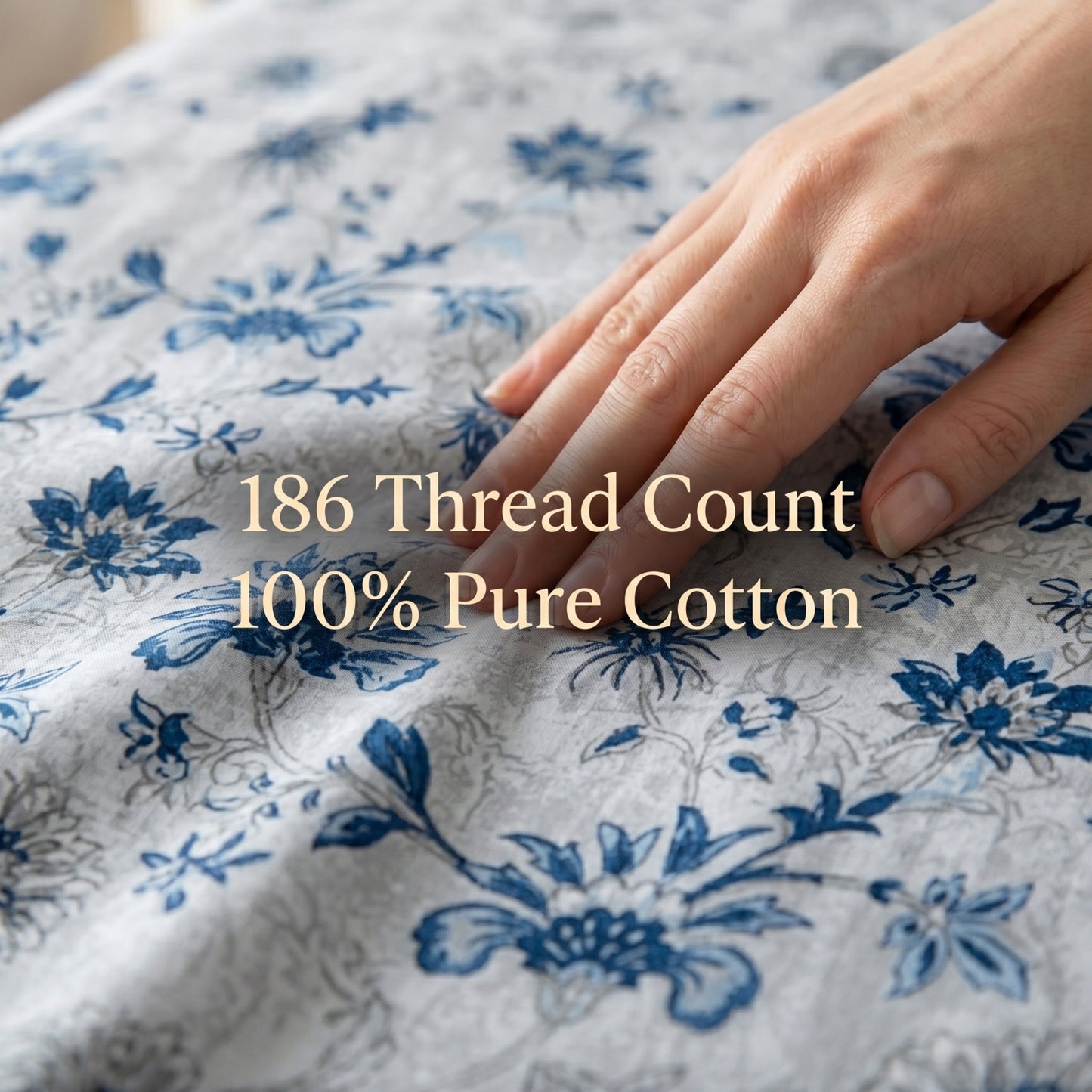 186 TC 100% Cotton Single Bedsheet | 90 x 60 Inches