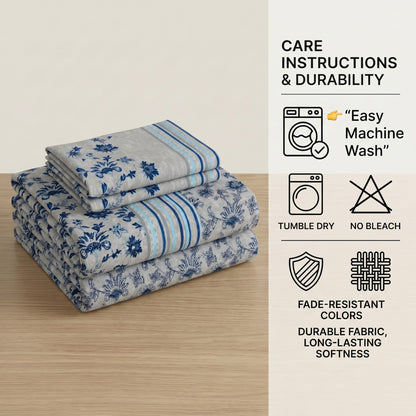 186 TC 100% Cotton Single Bedsheet | 90 x 60 Inches