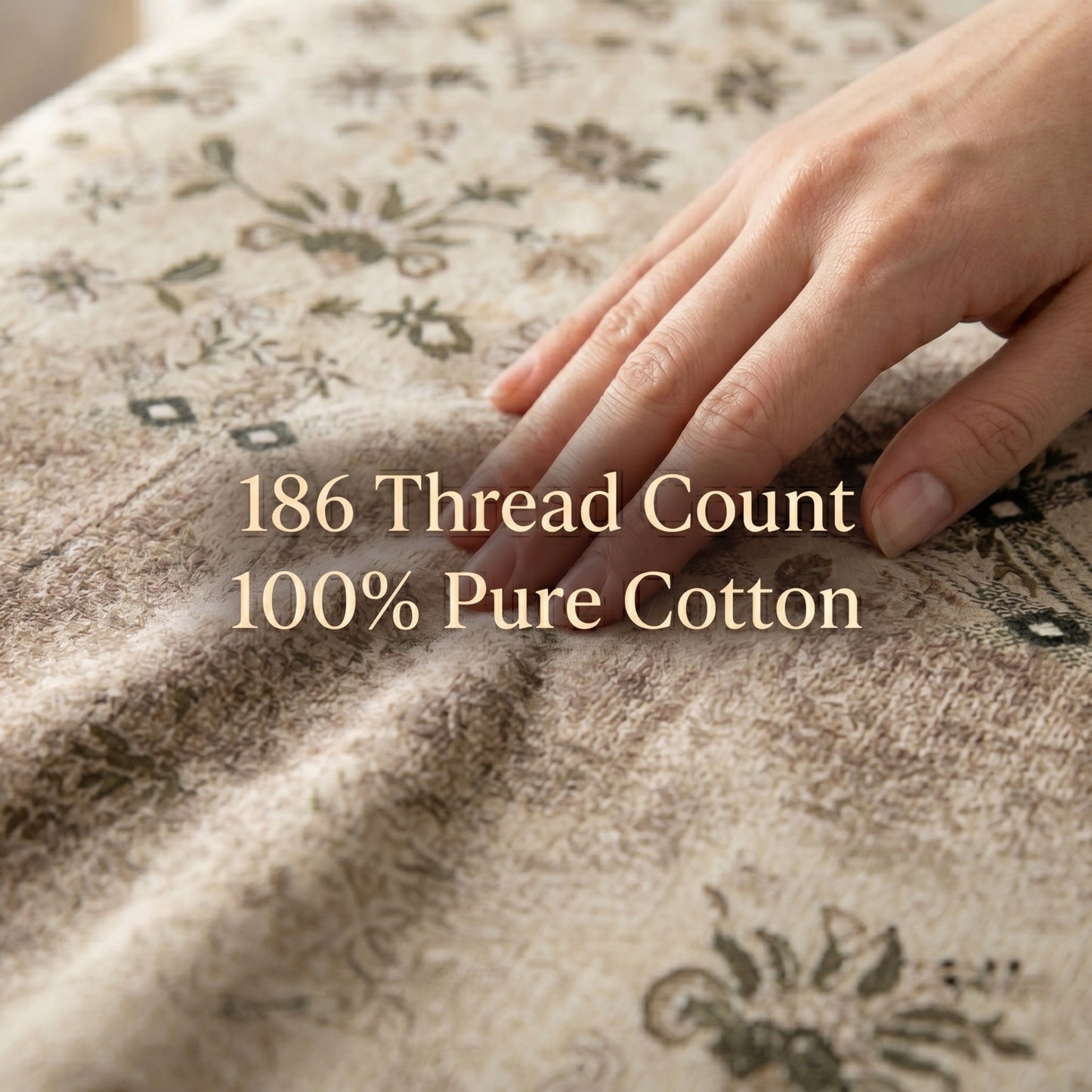 186 TC 100% Cotton Single Bedsheet | 90 x 60 Inches