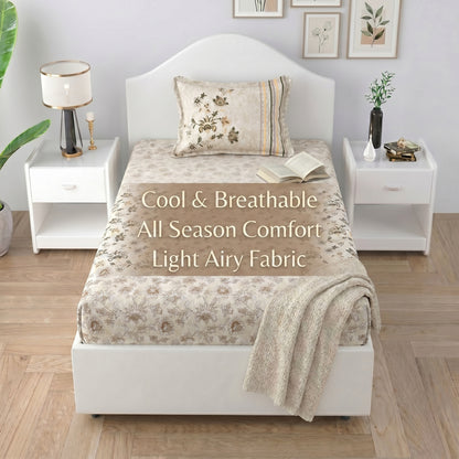 186 TC 100% Cotton Single Bedsheet | 90 x 60 Inches