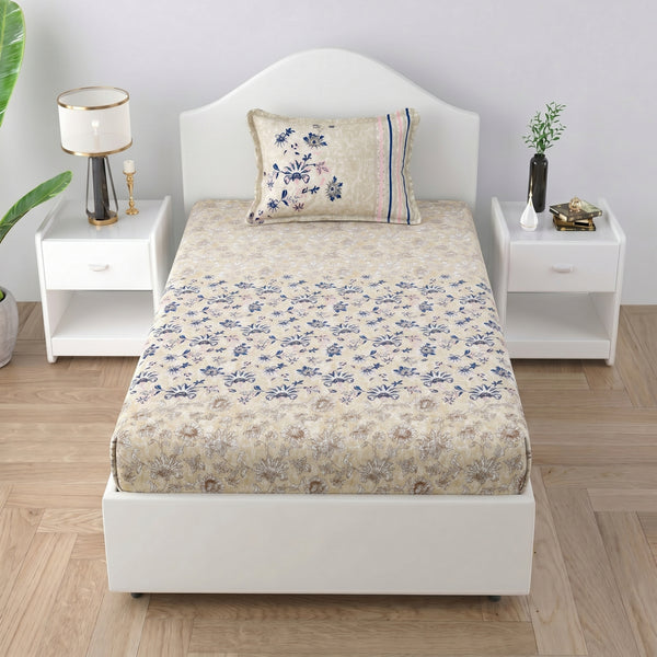 186 TC 100% Cotton Single Bedsheet | 90 x 60 Inches