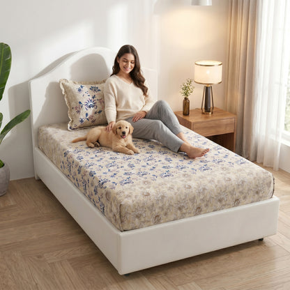 186 TC 100% Cotton Single Bedsheet | 90 x 60 Inches