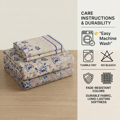 186 TC 100% Cotton Single Bedsheet | 90 x 60 Inches