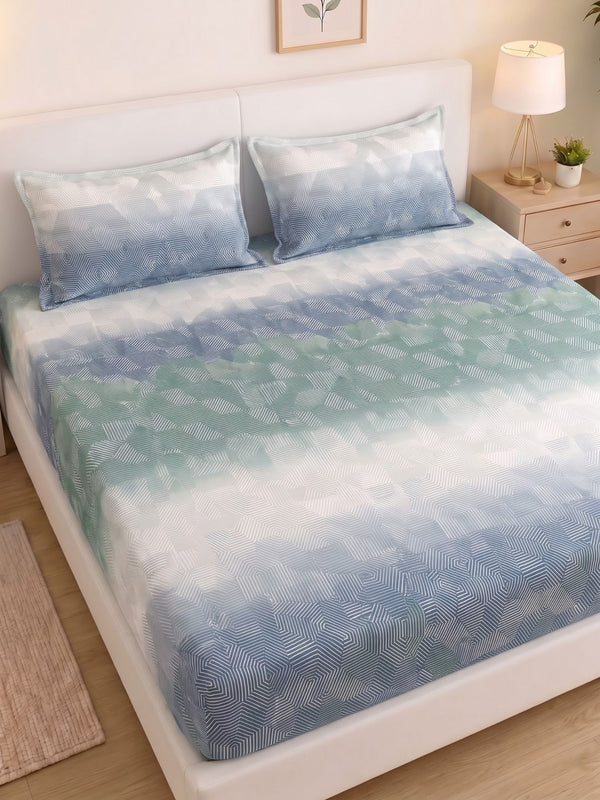 SILKON OMORE King Size Bedsheet | 100% Cotton | 210 TC Premium Fabric | 108 x 108 Inches | Includes 2 Pillow Covers