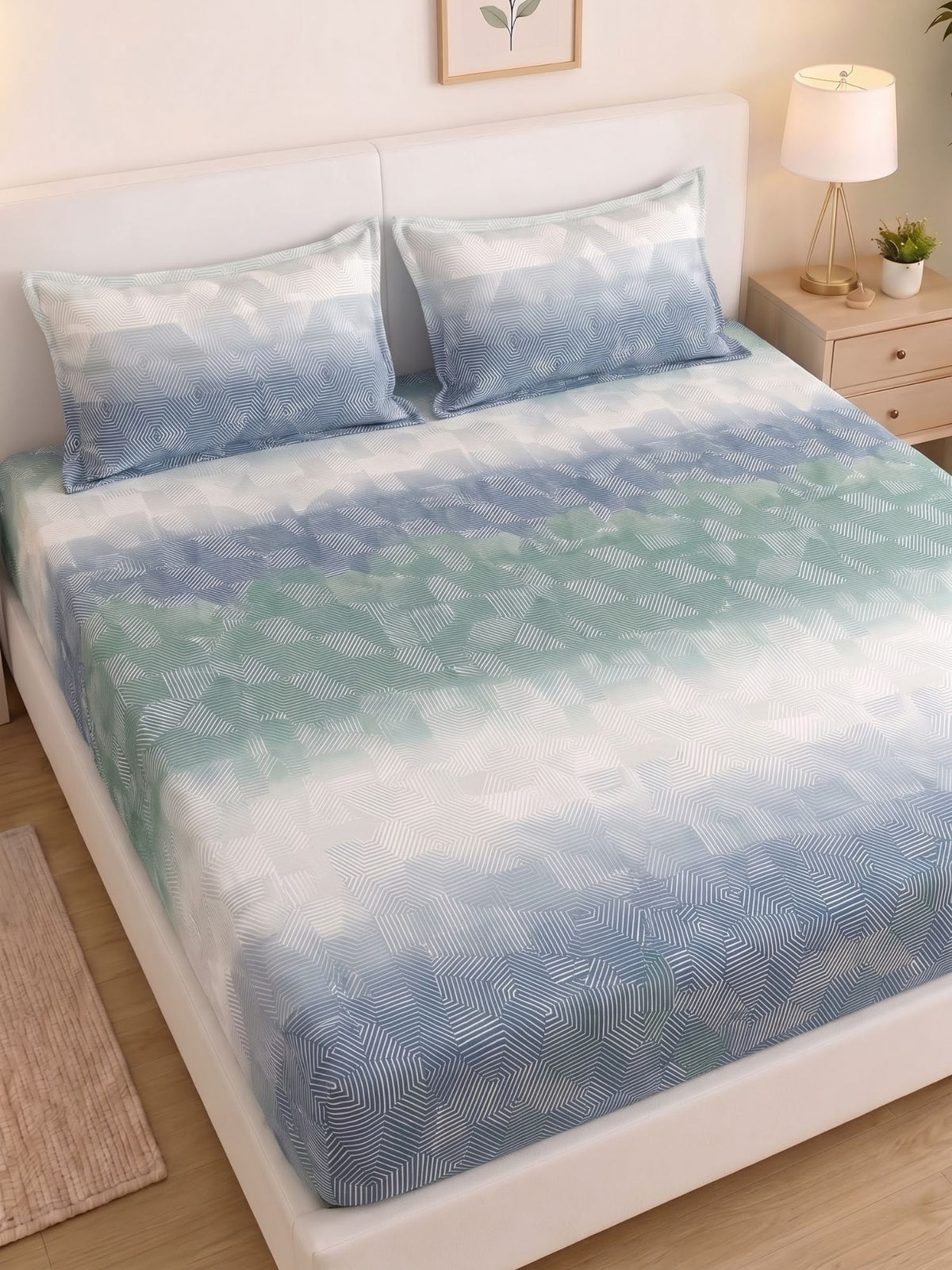 SILKON OMORE King Size Bedsheet | 100% Cotton | 210 TC Premium Fabric | 108 x 108 Inches | Includes 2 Pillow Covers