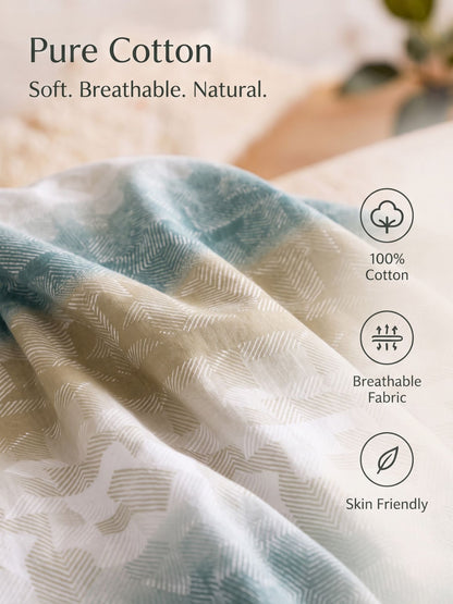 SILKON OMORE King Size Bedsheet | 100% Cotton | 210 TC Premium Fabric | 108 x 108 Inches | Includes 2 Pillow Covers