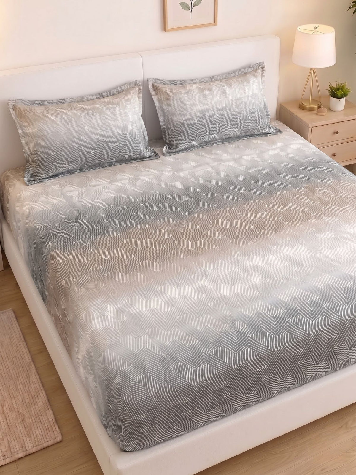SILKON OMORE King Size Bedsheet | 100% Cotton | 210 TC Premium Fabric | 108 x 108 Inches | Includes 2 Pillow Covers