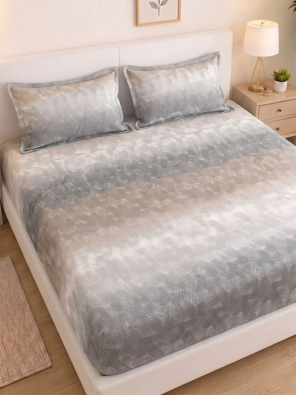 SILKON OMORE King Size Bedsheet | 100% Cotton | 210 TC Premium Fabric | 108 x 108 Inches | Includes 2 Pillow Covers