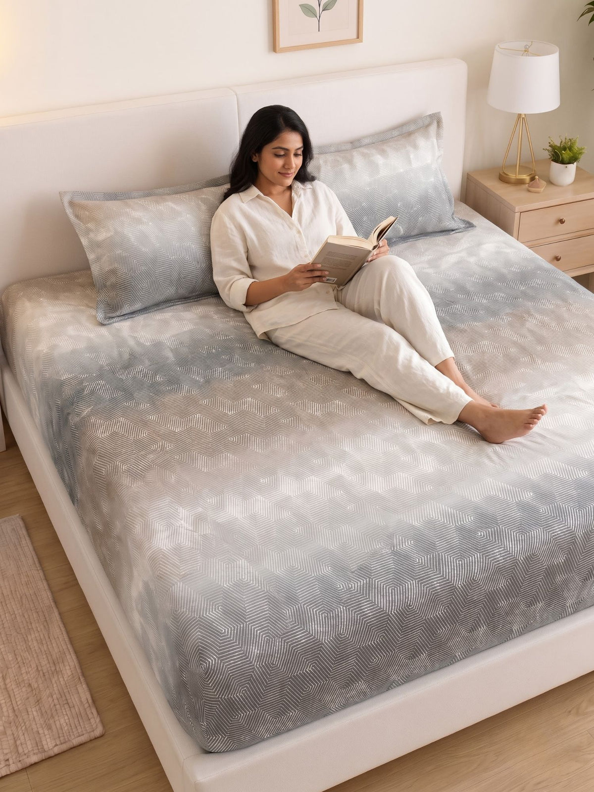 SILKON OMORE King Size Bedsheet | 100% Cotton | 210 TC Premium Fabric | 108 x 108 Inches | Includes 2 Pillow Covers