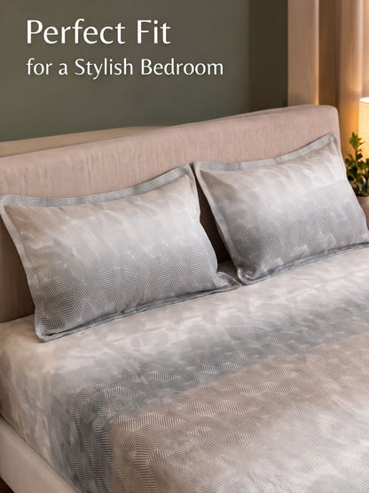 SILKON OMORE King Size Bedsheet | 100% Cotton | 210 TC Premium Fabric | 108 x 108 Inches | Includes 2 Pillow Covers