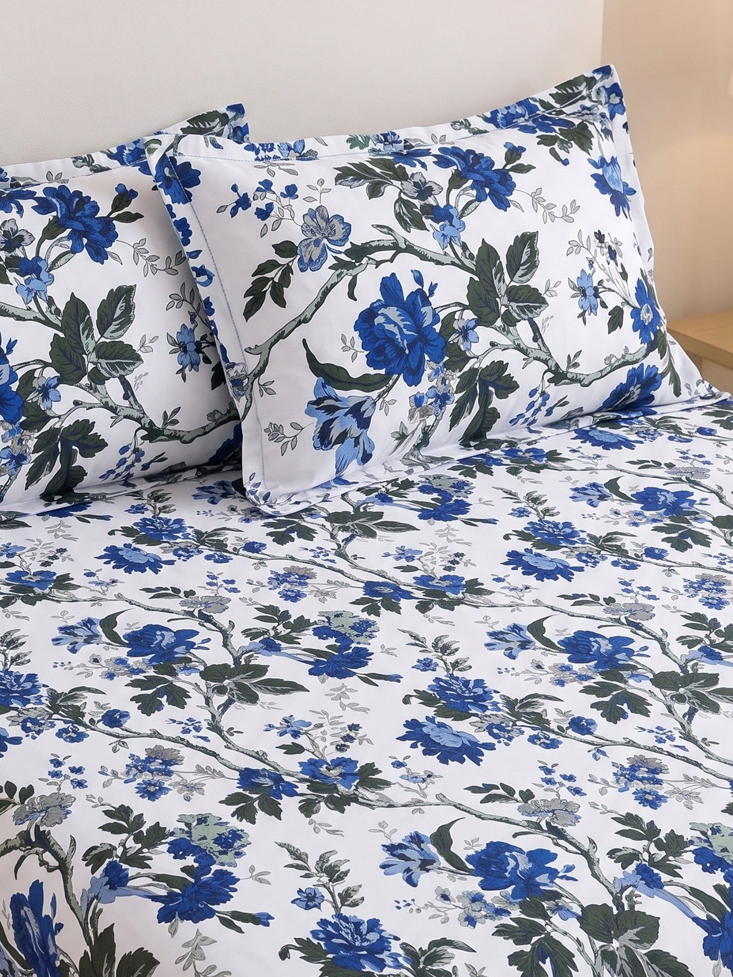 144 TC Pure Cotton Double Bedsheet 90 x 100 Inch with 2 Pillow Cover