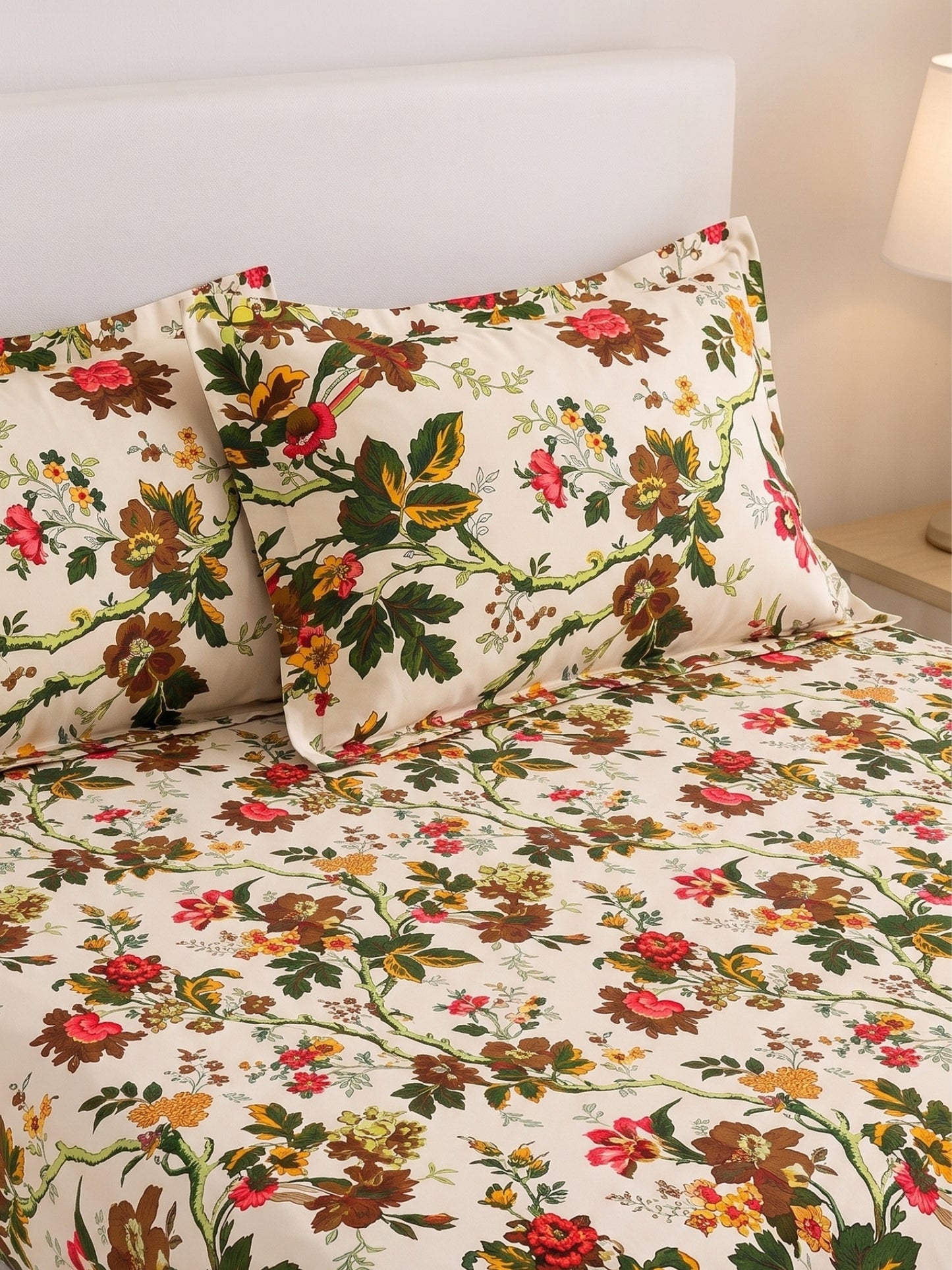 144 TC Pure Cotton Double Bedsheet 90 x 100 Inch with 2 Pillow Cover