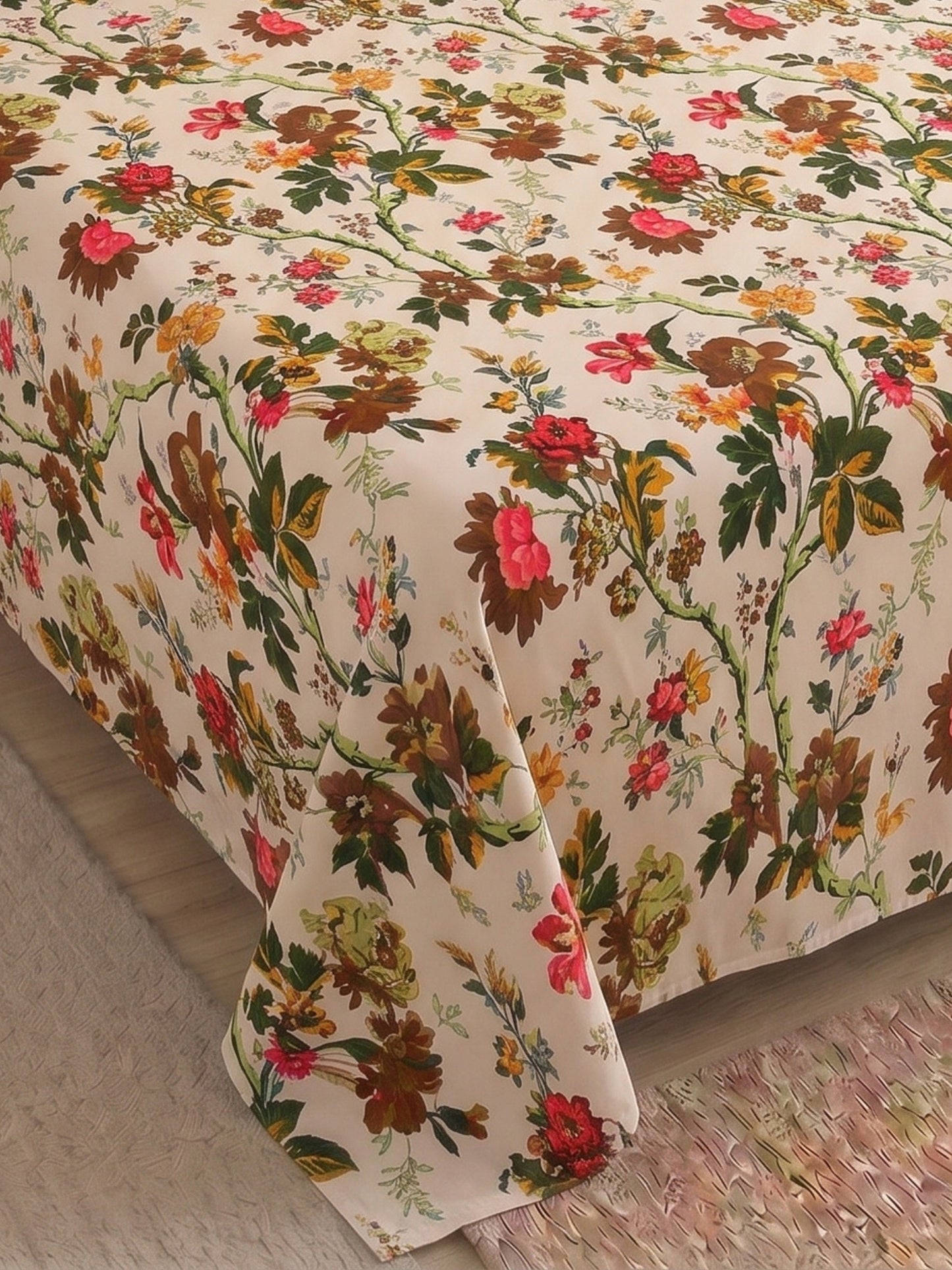 144 TC Pure Cotton Double Bedsheet 90 x 100 Inch with 2 Pillow Cover