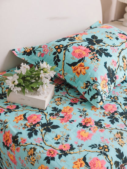 144 TC Pure Cotton Double Bedsheet 90 x 100 Inch with 2 Pillow Cover