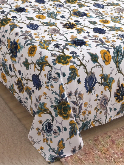 144 TC Pure Cotton Double Bedsheet 90 x 100 Inch with 2 Pillow Cover