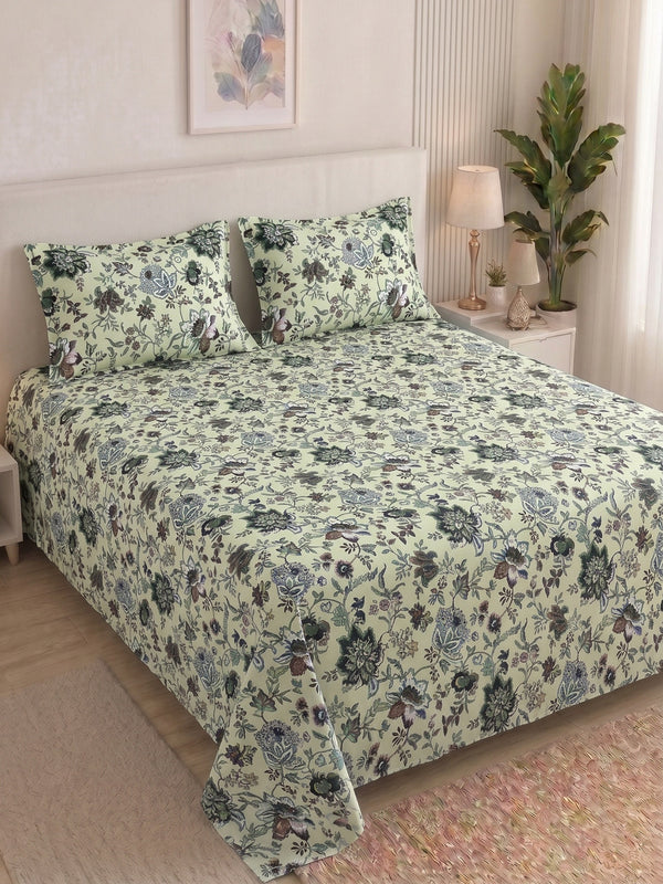 144 TC Pure Cotton Double Bedsheet 90 x 100 Inch with 2 Pillow Cover