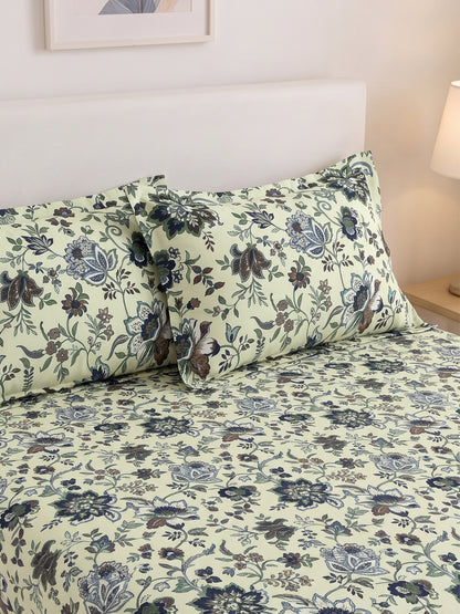 144 TC Pure Cotton Double Bedsheet 90 x 100 Inch with 2 Pillow Cover