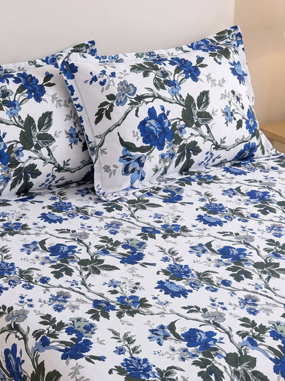 144 TC Pure Cotton King Size Bedsheet 108 x 108 Inch with 2 Pillow Covers