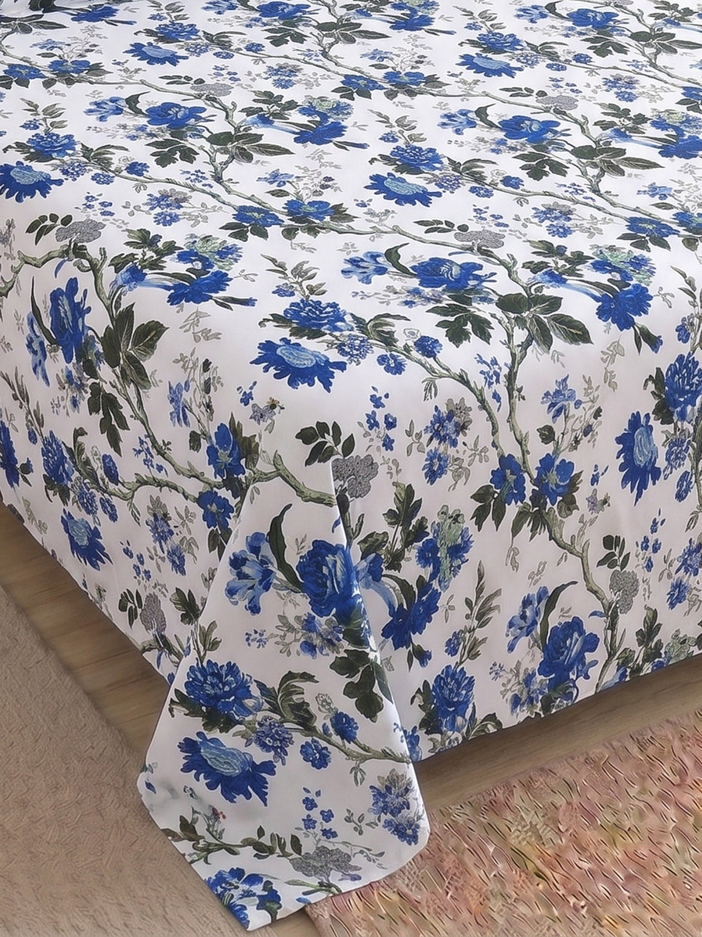 144 TC Pure Cotton King Size Bedsheet 108 x 108 Inch with 2 Pillow Covers