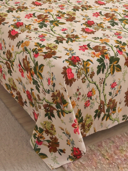 144 TC Pure Cotton King Size Bedsheet 108 x 108 Inch with 2 Pillow Covers