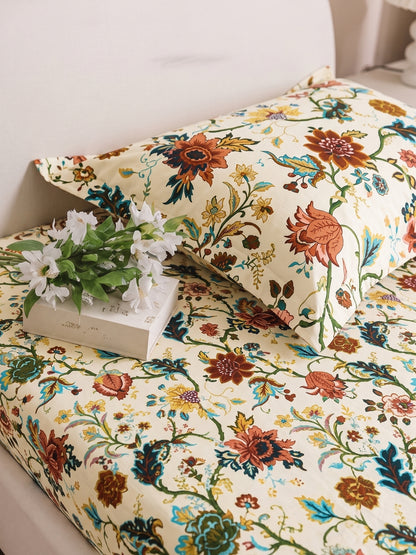 144 TC Pure Cotton King Size Bedsheet 108 x 108 Inch with 2 Pillow Covers