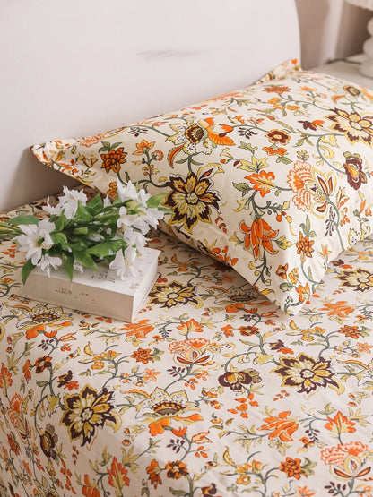 144 TC Pure Cotton King Size Bedsheet 108 x 108 Inch with 2 Pillow Covers