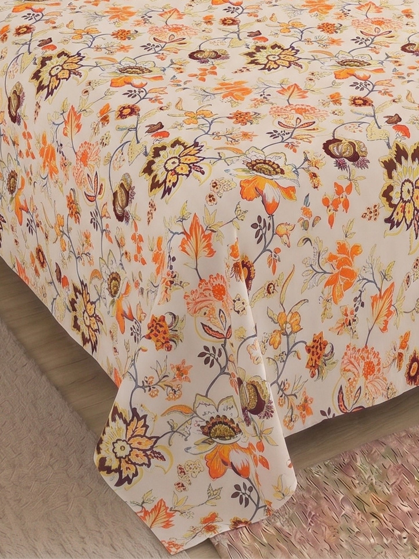 144 TC Pure Cotton King Size Bedsheet 108 x 108 Inch with 2 Pillow Covers