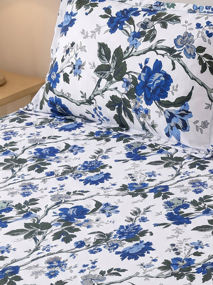144 TC Pure Cotton Single Bedsheet 90 x 60 Inch with 1 Pillow Cover