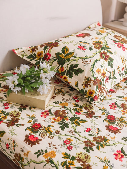 144 TC Pure Cotton Single Bedsheet 90 x 60 Inch with 1 Pillow Cover