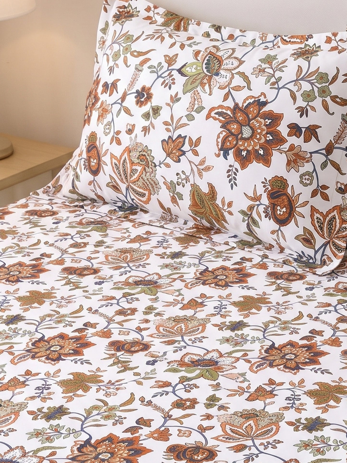 144 TC Pure Cotton Single Bedsheet 90 x 60 Inch with 1 Pillow Cover