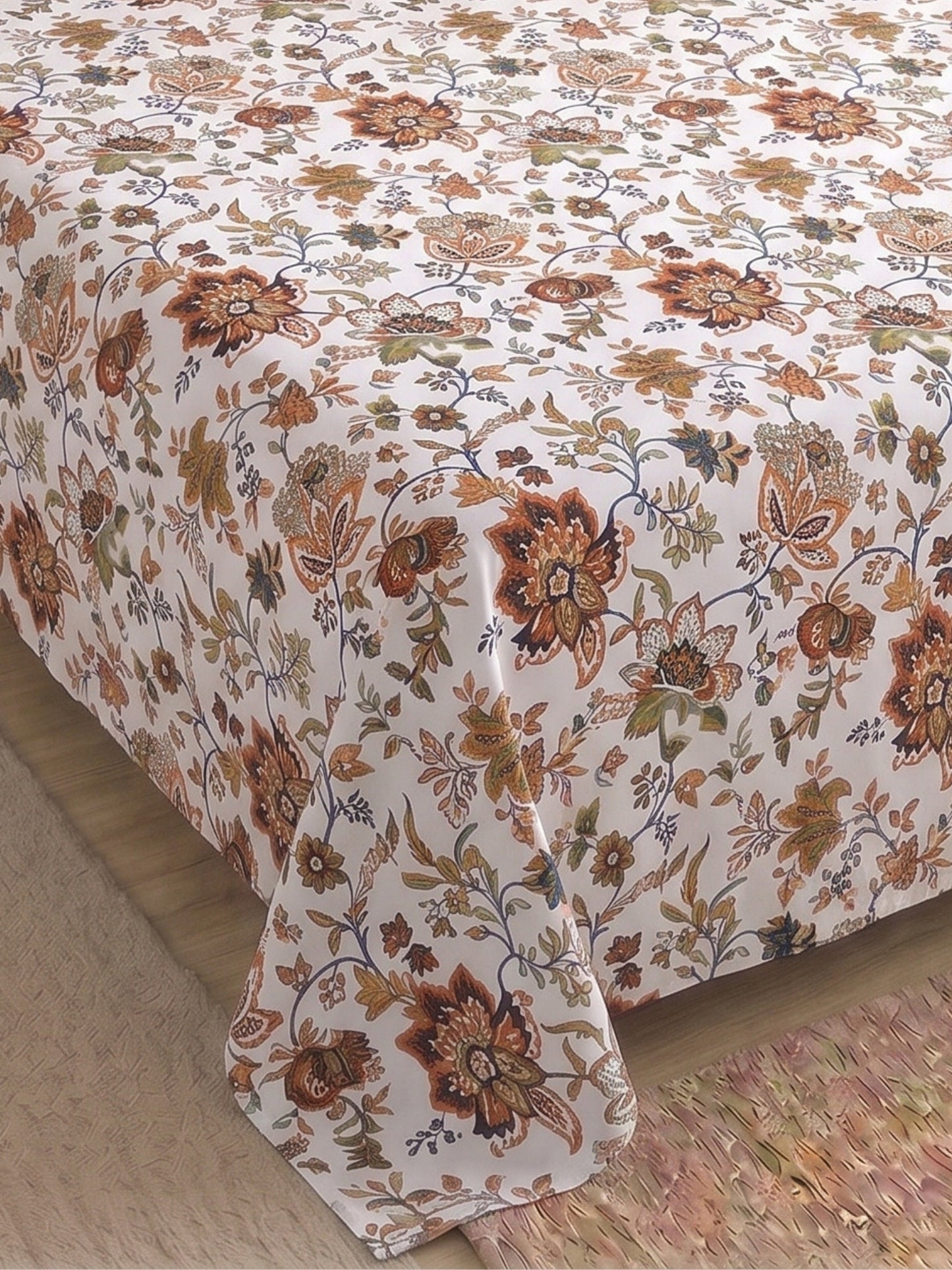 144 TC Pure Cotton Single Bedsheet 90 x 60 Inch with 1 Pillow Cover